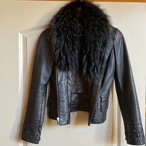 Genuine Leather with genuine fur women’s jacket